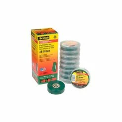 3M Scotch® Vinyl Electrical Color Coding Tape 35-Green, 3/4" X 66' - Pkg Qty 10 -Wiring Devices shop online 00054007108511