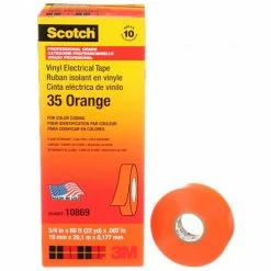 3M Scotch® Vinyl Electrical Color Coding Tape 35-Orange, 3/4" X 66' - Pkg Qty 10 -Wiring Devices shop online 00054007108696