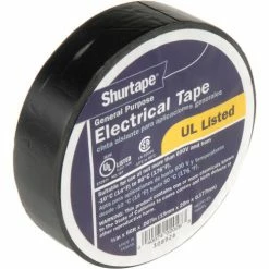 Shurtape EV 057B Black Electrical Tape, EV 57 3/4" X 66', 7 mil, Black - Pkg Qty 10 -Wiring Devices shop online 184275 02