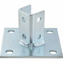 Global Industrial 1-5/8" Post Base P2072asqeg, Electro-Galvanized, Sq - Pkg Qty 2