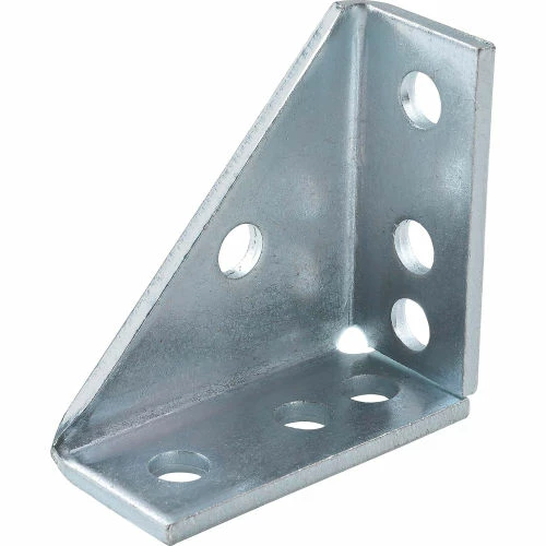 Global Industrial 1-5/8" 90° Gusseted Fitting P2484eg, 7 Hole, Electro-Galvanized - Pkg Qty 5 3 Global Industrial 1-5/8" 90° Gusseted Fitting P2484eg, 7 Hole, Electro-Galvanized - Pkg Qty 5