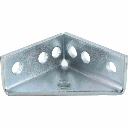 Global Industrial 1-5/8" 90° Gusseted Fitting P2484eg, 7 Hole, Electro-Galvanized - Pkg Qty 5 4 Global Industrial 1-5/8" 90° Gusseted Fitting P2484eg, 7 Hole, Electro-Galvanized - Pkg Qty 5 - Image 2