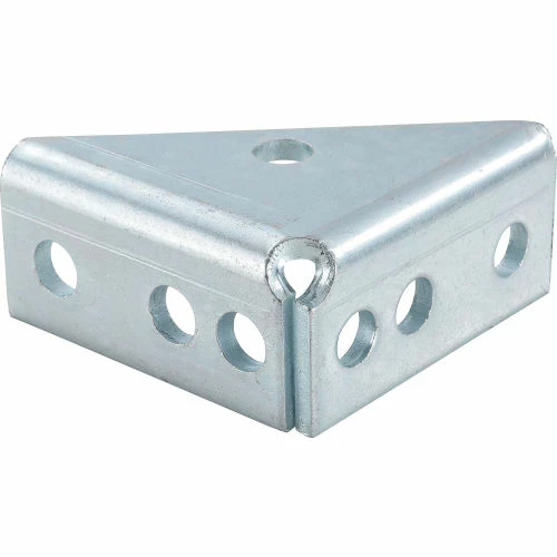 Global Industrial 1-5/8" 90° Gusseted Fitting P2484eg, 7 Hole, Electro-Galvanized - Pkg Qty 5 5 Global Industrial 1-5/8" 90° Gusseted Fitting P2484eg, 7 Hole, Electro-Galvanized - Pkg Qty 5 - Image 3