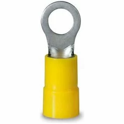 Gardner Bender 15-098 Ring Terminal 4 Awg, Stud Size 3/8", Yellow - 4 pk.