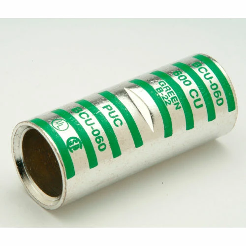 Penn-Union BCU025, Copper Compress., Crimp Splice, Standard Barrel Tin Plated, 250kcmil, Yellow - Pkg Qty 10 3 Penn-Union BCU025, Copper Compress., Crimp Splice, Standard Barrel Tin Plated, 250kcmil, Yellow - Pkg Qty 10