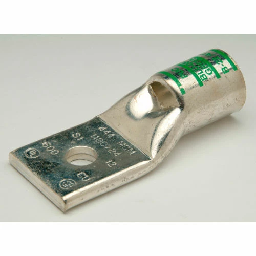 Penn-Union BLU030S, Cu Compress. Lug Std Barrel 1 Hole w/Inspect. Window 300kcmil 1/2" Stud White - Pkg Qty 25 3 Penn-Union BLU030S, Cu Compress. Lug Std Barrel 1 Hole w/Inspect. Window 300kcmil 1/2" Stud White - Pkg Qty 25