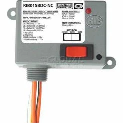 RIB® Dry Contact Input Relay RIB01SBDC-NC, Enclosed, 120VAC, 20A SPST-NC, Override