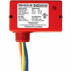 RIB® Enclosed Relay RIB2402D-RD, 10A, DPDT, 24VAC/DC/208-277VAC, Red Housing