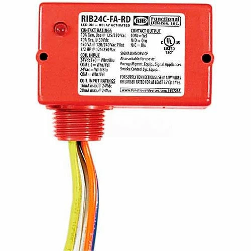 RIB® Enclosed Polarized Relay RIB24C-FA-RD, 10A, SPDT, 24VACVDC, Red Housing 3 RIB® Enclosed Polarized Relay RIB24C-FA-RD, 10A, SPDT, 24VACVDC, Red Housing