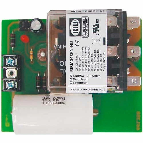 RIB® Panel Relay RIBM043PN-HD, 4" x 3.25", 20A, 3PDT, 480VAC 3 RIB® Panel Relay RIBM043PN-HD, 4" x 3.25", 20A, 3PDT, 480VAC