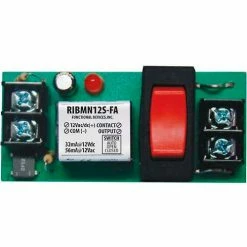 RIB® Enclosed Polarized Track Mount Relay RIBMN12S-FA, 2.75", 15A, SPST, 12VAC/VDC, Override