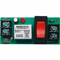 RIB® Enclosed Polarized Track Mount Relay RIBMN24S-FA, 2.75", 15A, SPST, 24VAC/VDC, Override