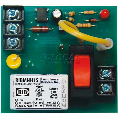 RIB® Track Mount Relay RIBMNH1S / 2.75" / 15A / SPST / 10-30VAC / DC / 208-277VAC / Override 3 RIB® Track Mount Relay RIBMNH1S / 2.75" / 15A / SPST / 10-30VAC / DC / 208-277VAC / Override