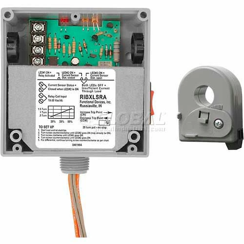 RIB® Enclosed Solid-Core AC Sensor W/Relay RIBXLSRA, Adj., 10A, SPST, 10-30VAC/DC, Override 3 RIB® Enclosed Solid-Core AC Sensor W/Relay RIBXLSRA, Adj., 10A, SPST, 10-30VAC/DC, Override